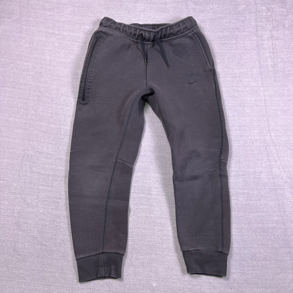Nike Tech Fleece Tapered Fit Mid Rise Jogger Pants Boys Size M Dark Grey Cotton